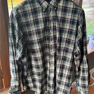 Ralph Lauren Green and Blue Casual Button Down Shirt